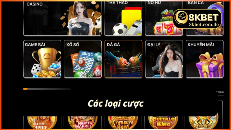 Các loại cược trong Tài Xỉu 8KBET 